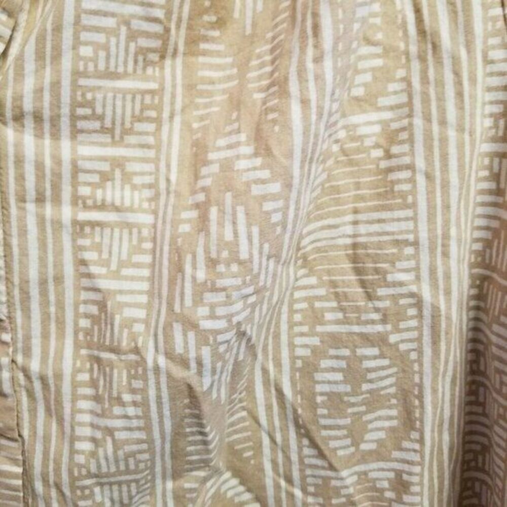 Roamans Womens Sz 18W Brown White Geometric Short Sleeve Button Down Blouse - Picture 4 of 9
